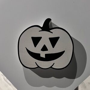 Black and White Wood Pumpkin Decor